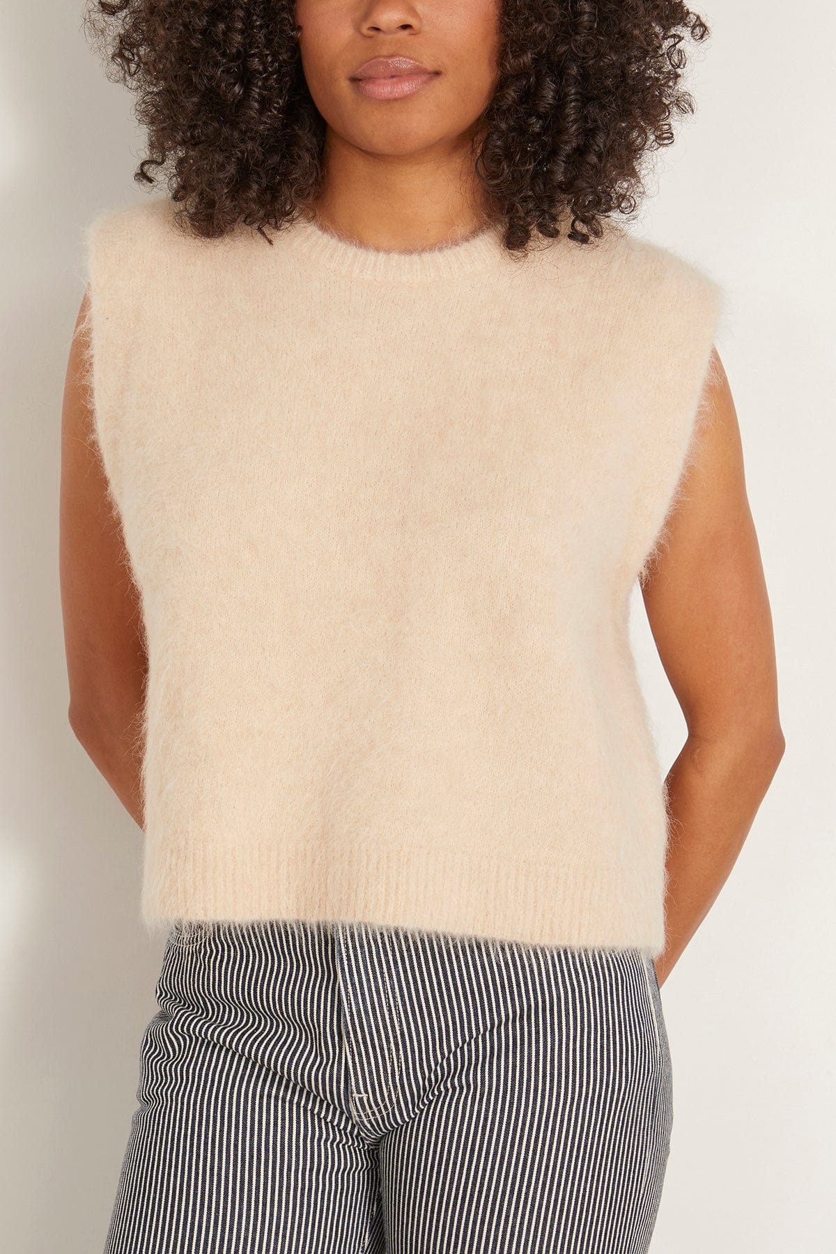 R13 Deep Armhole Vest in Oatmeal