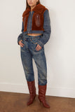 R13 Denim Fur Jacket in Melvin Blue Stretch