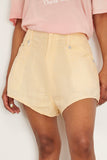 R13 Shorts Double Loop Venti Short in Maize Linen Chambray R13 Double Loop Venti Short in Maize Linen Chambray