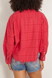 R13 Tops Drop Neck Cropped Shirt in Overdyed Fuxia Plaid (TS) R13 Drop Neck Cropped Shirt in Overdyed Fuxia Plaid (TS)