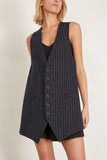 R13 Tops Elongated Vest in Dark Navy Stripe R13 Elongated Vest in Dark Navy Stripe