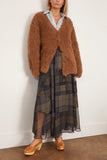 R13 Fluffy Boyfriend Cardigan in Brown