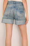 R13 Nina Short in Lapis Selvedge Blue