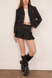 R13 Pleated Mini Skort in Black