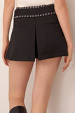 R13 Pleated Mini Skort in Black