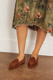 R13 Pointed Toe Loafer in Brown Suede