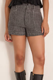 R13 Relaxed Short in Dark Grey with Micro Stripe