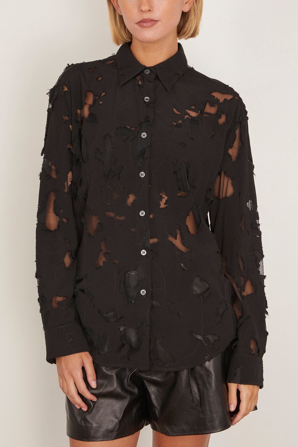 R13 Slim Shirt in Black