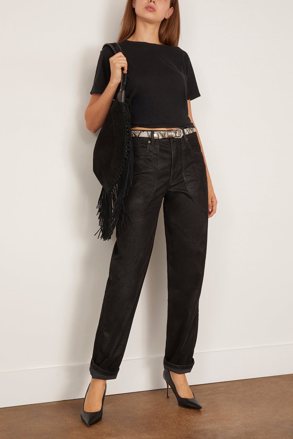 R13 Tight Waist Tee in Black