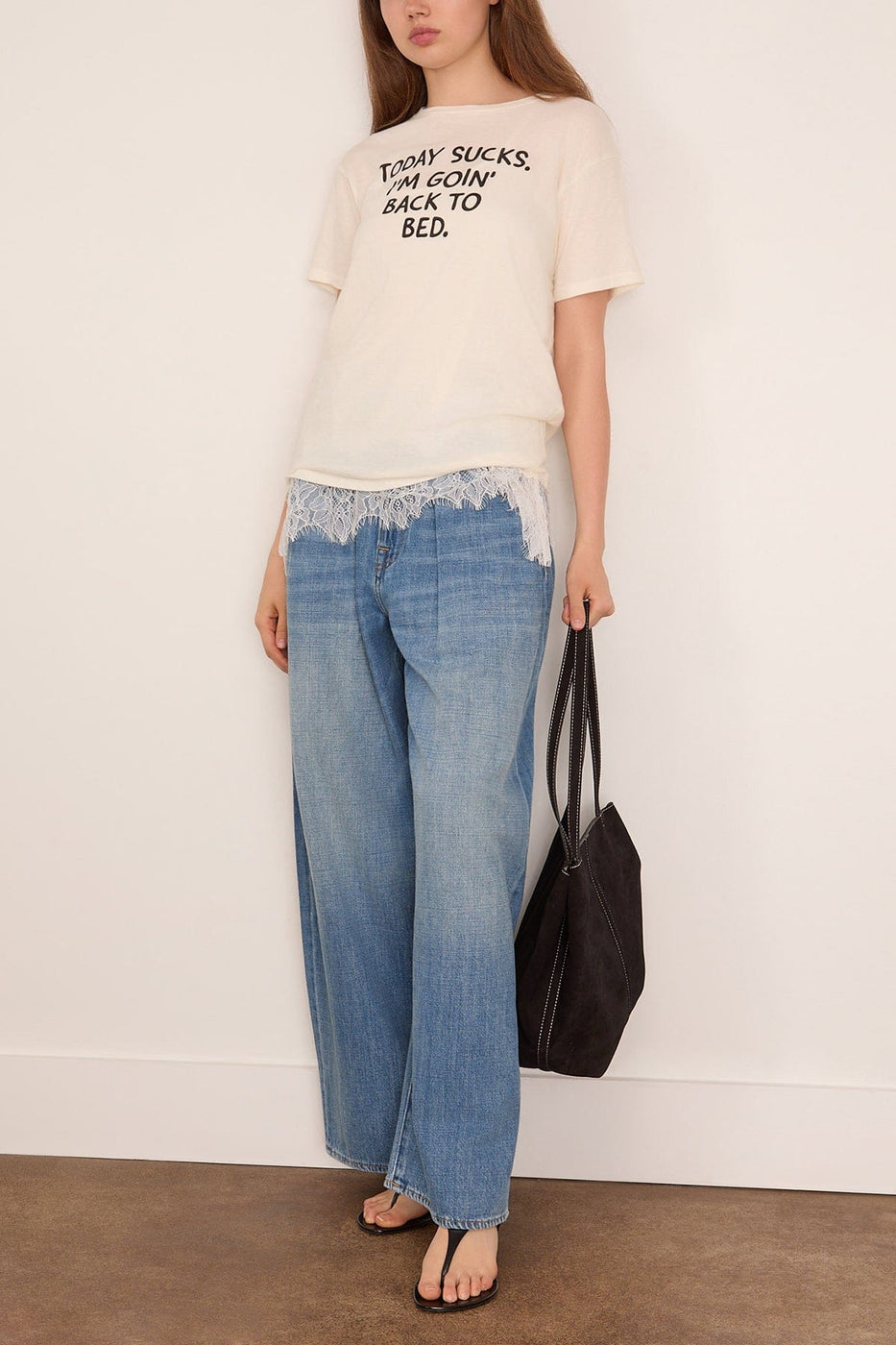 R13 Today Sucks Boy T in Off White