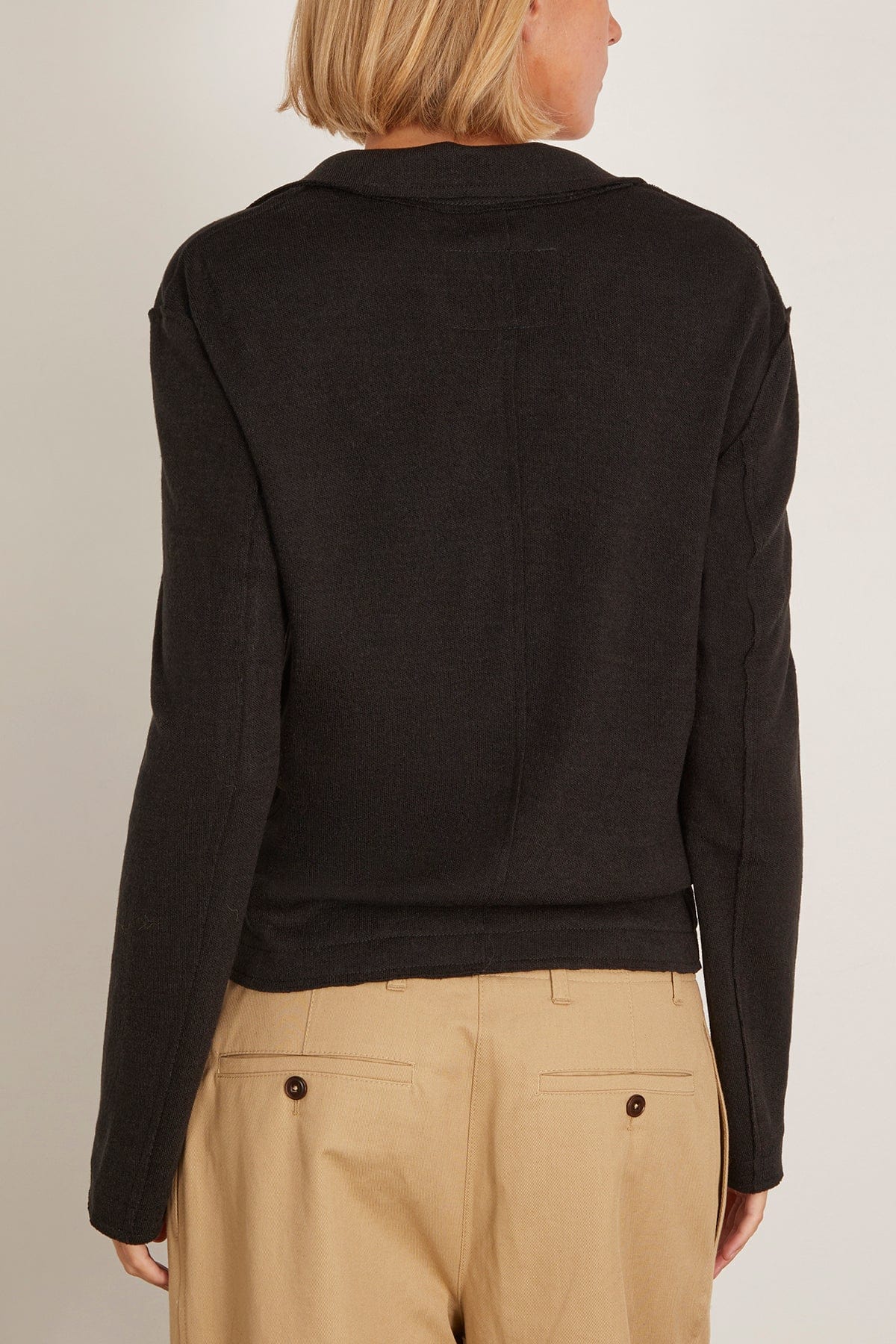 R13 Twisted Lapel Top in Black