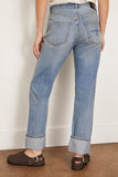 R13 Cuffed Romeo Jean in Merrin Blue