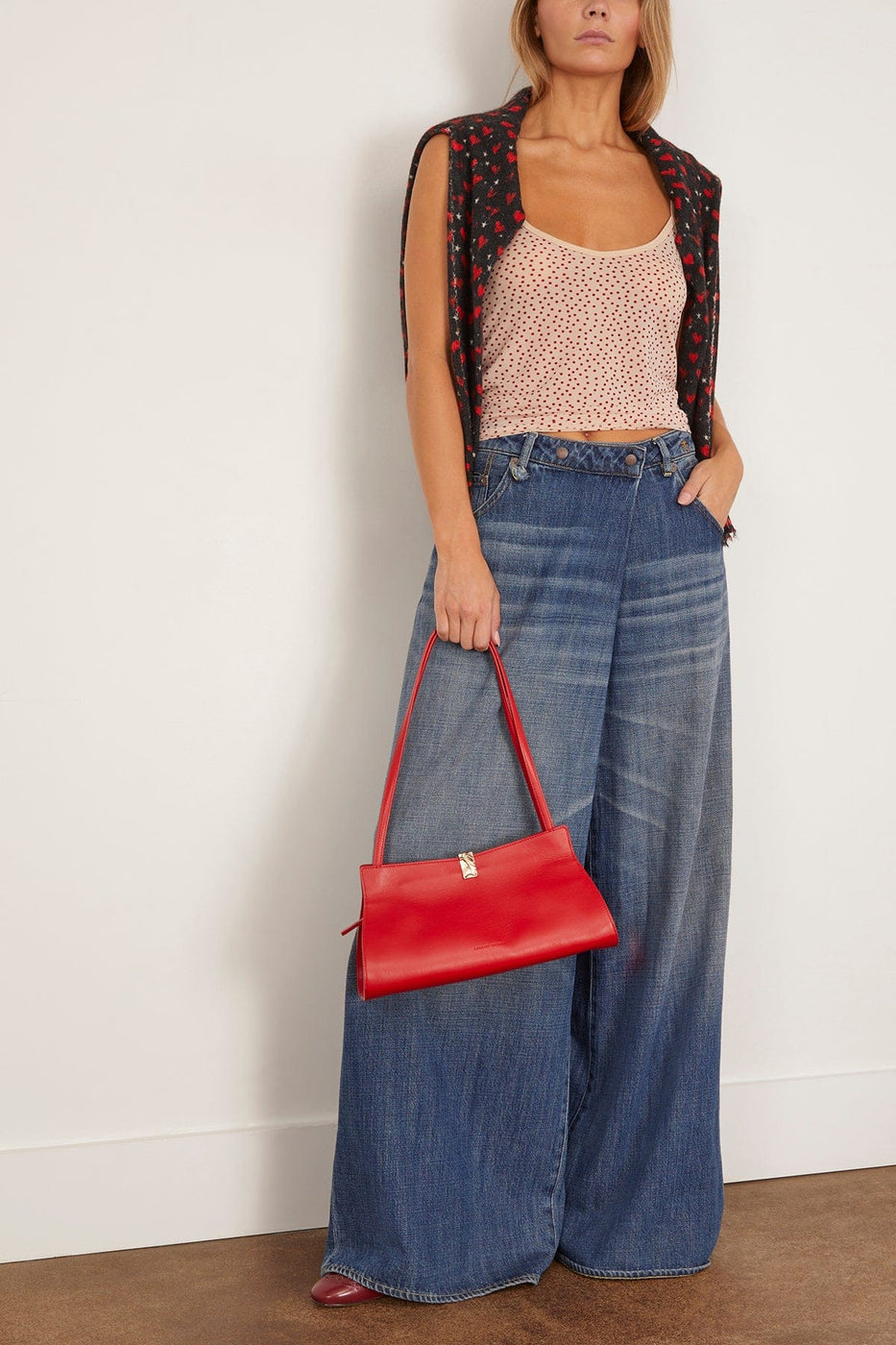 R13 Nico Wrap Jean in Raine Blue