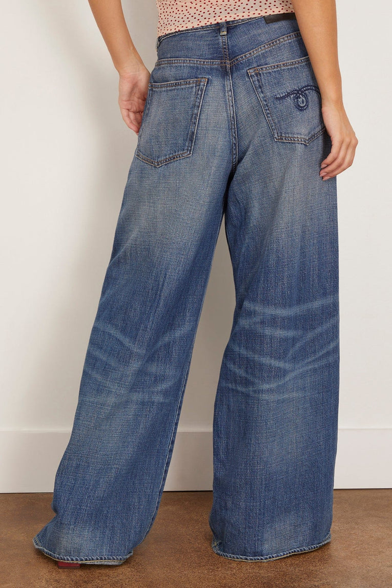 R13 Nico Wrap Jean in Raine Blue