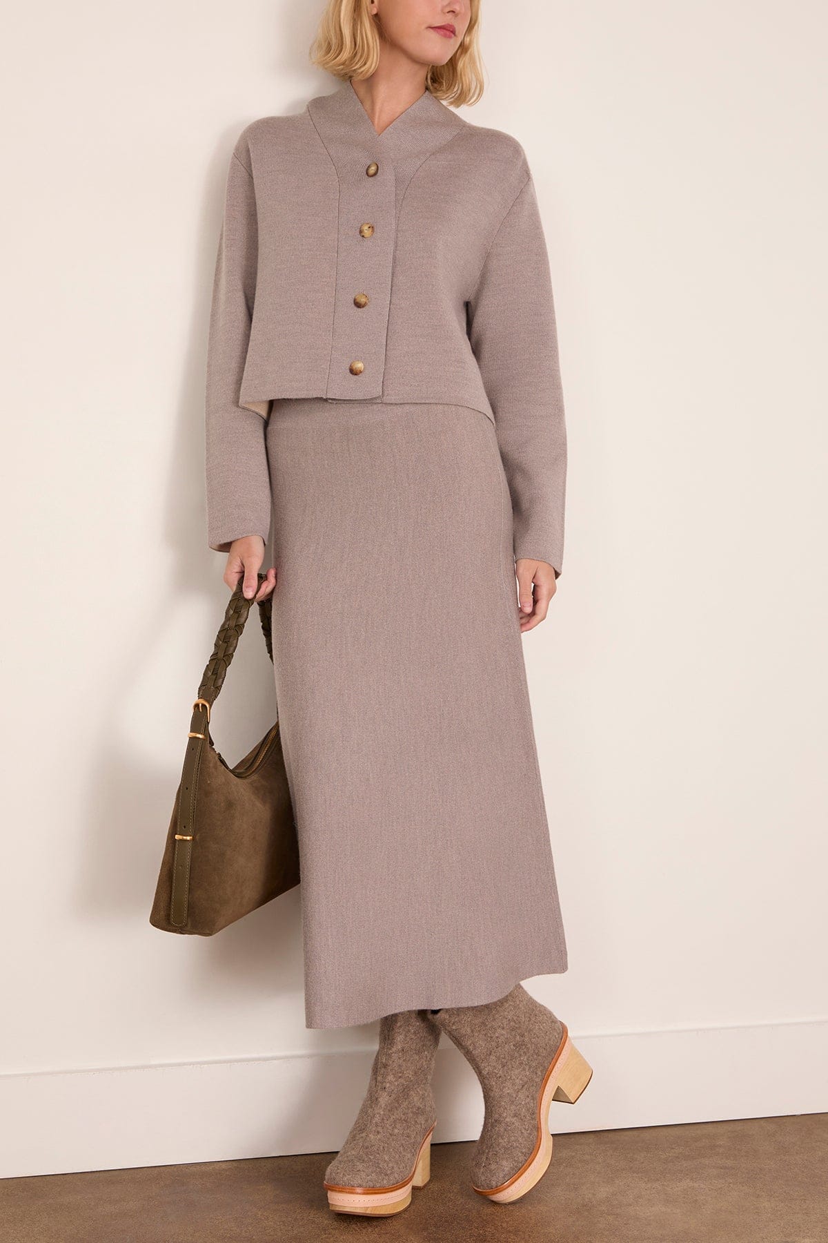 Rachel Comey Gershwin Skirt in Taupe Sand