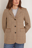 Rag And Bone Evia Plaid Blazer in Tan Multi