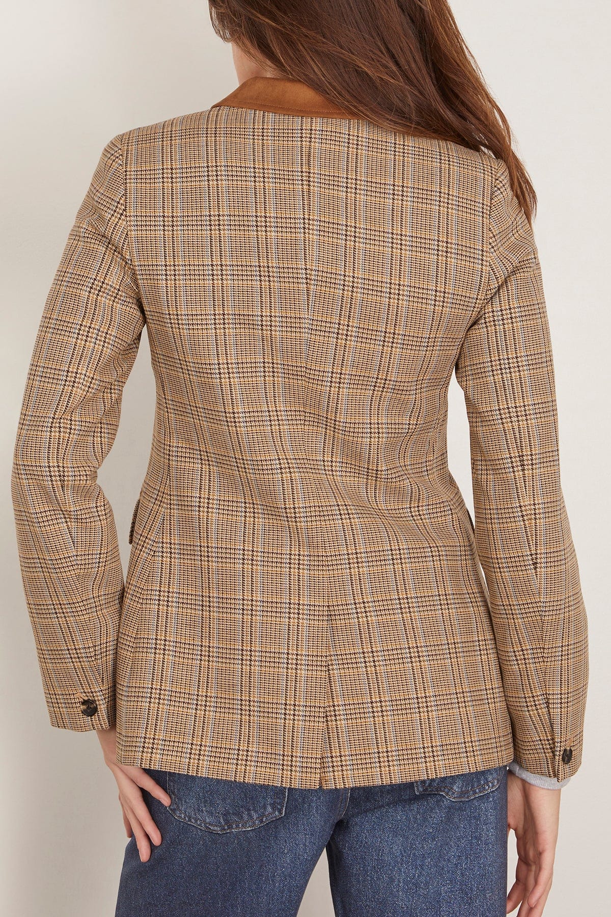 Rag And Bone Evia Plaid Blazer in Tan Multi