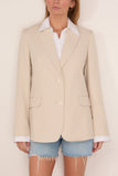 Rag And Bone Frank Poplin Blazer in Ivory