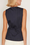 Rag And Bone Irina Ponte Long Vest in Navy Multi