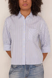 Rag And Bone Lucia Stripe Poplin Shirt in Baby Blue Stripe