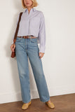 Rag And Bone Marin Cropped Shirt in White Stripe