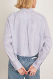 Rag And Bone Marin Cropped Shirt in White Stripe