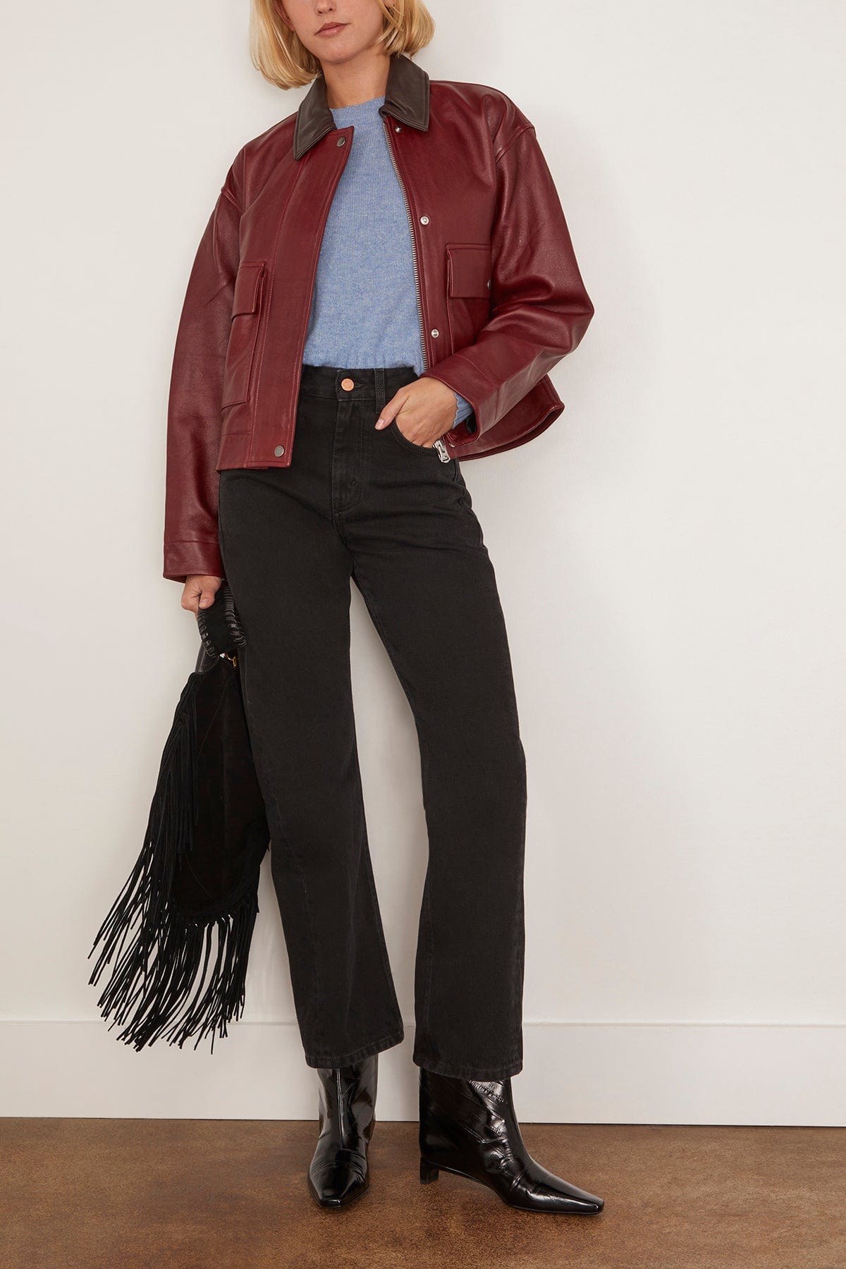 Rag & Bone Women's Nonie Leather Jacket - Red - Size L