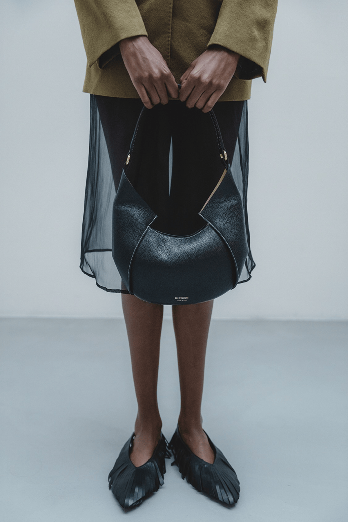 Ree Projects Riva Mini Small Pebble Grain Bag in Black