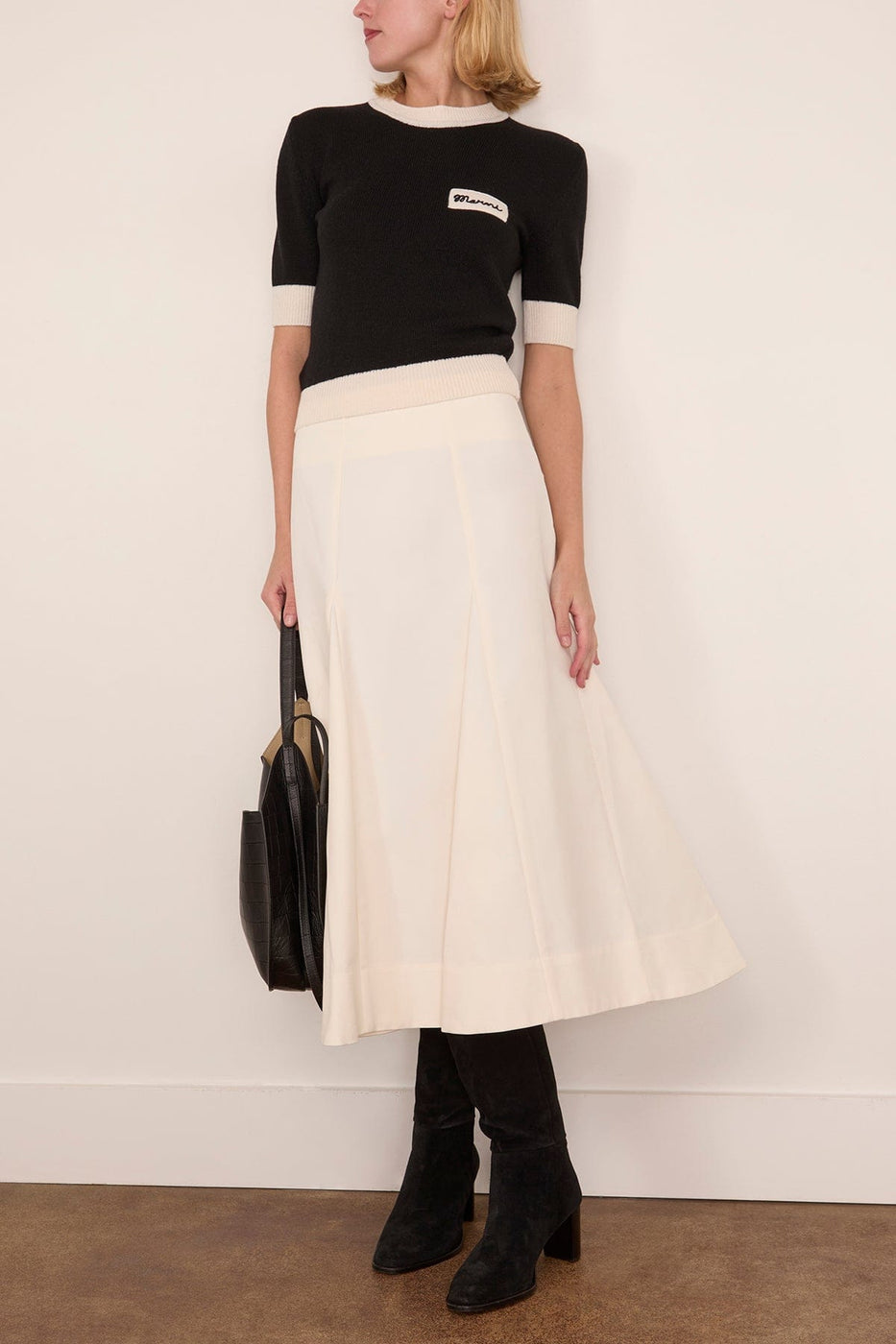 Rohe Sculptural Cotton Skirt in Paper White