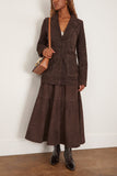 Rohe A-Line Suede Skirt in Dark Chocolate