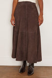 Rohe A-Line Suede Skirt in Dark Chocolate