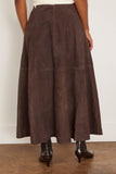Rohe A-Line Suede Skirt in Dark Chocolate