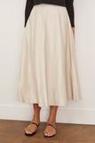 Rohe A-line Leather Skirt in Chalk