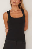 Rohe Tops Bustier Shaped Knitted Top in Black Rohe Bustier Shaped Knitted Top in Black