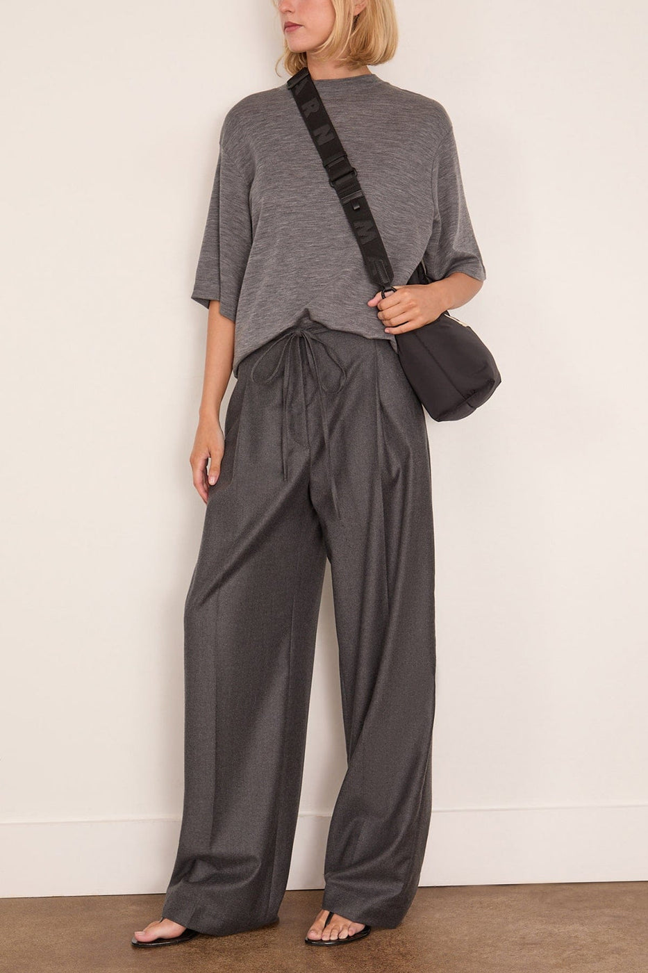 Rohe Oversized Soft Merino T-Shirt in Mid Grey Melange