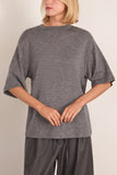 Rohe Oversized Soft Merino T-Shirt in Mid Grey Melange