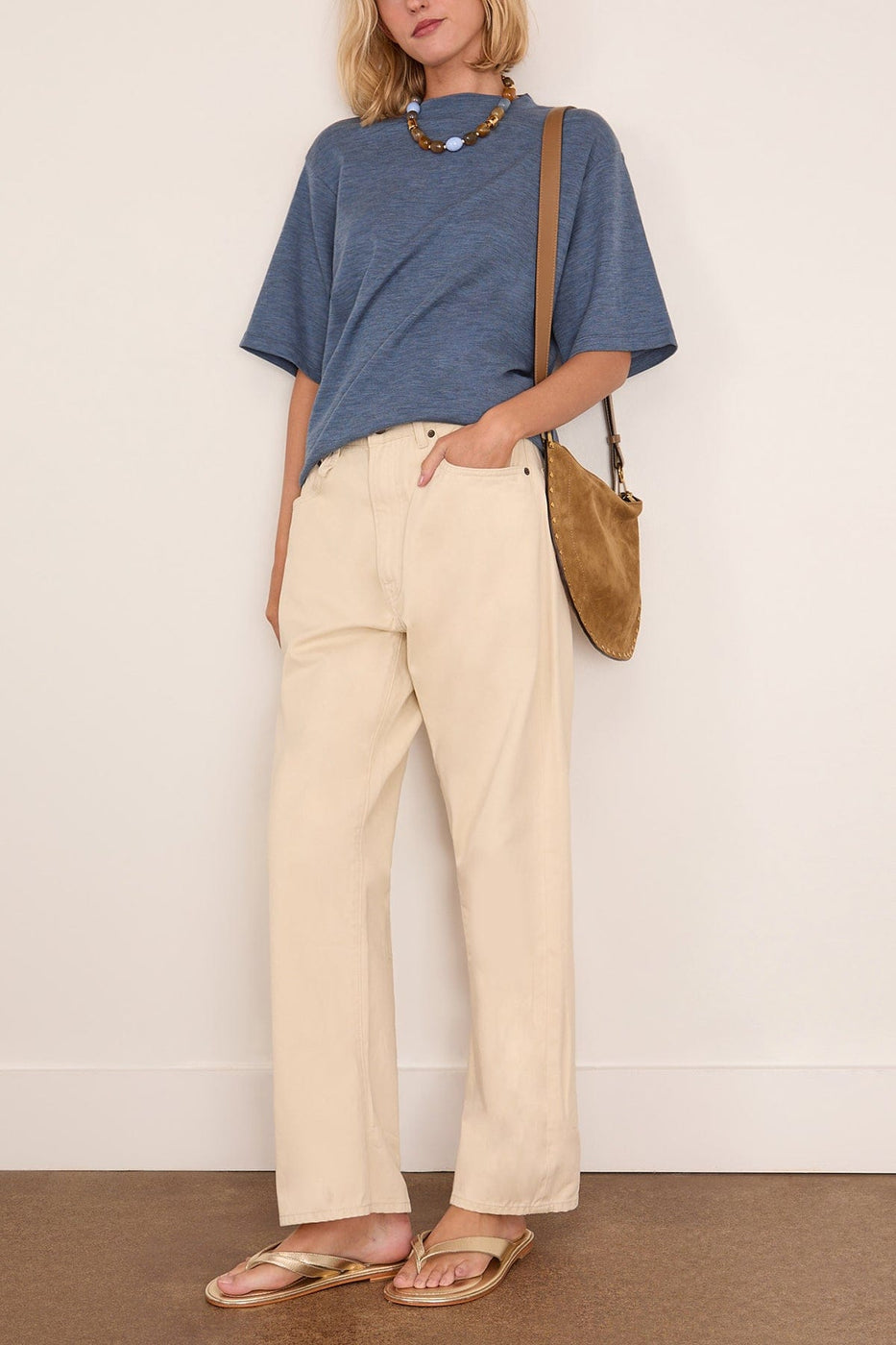 Rohe Oversized Soft Merino T-Shirt in Ocean Blue