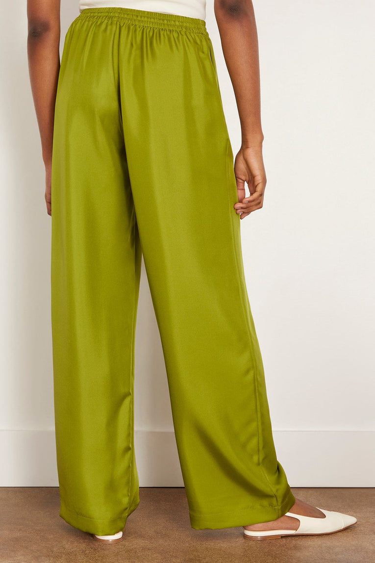 Rohe Pants Relaxed Silk Trousers in Garden Green Rohe Relaxed Silk Trousers in Garden Green