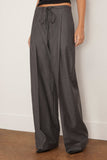 Rohe Relaxed Soft Wool Trousers in Dark Grey Melange