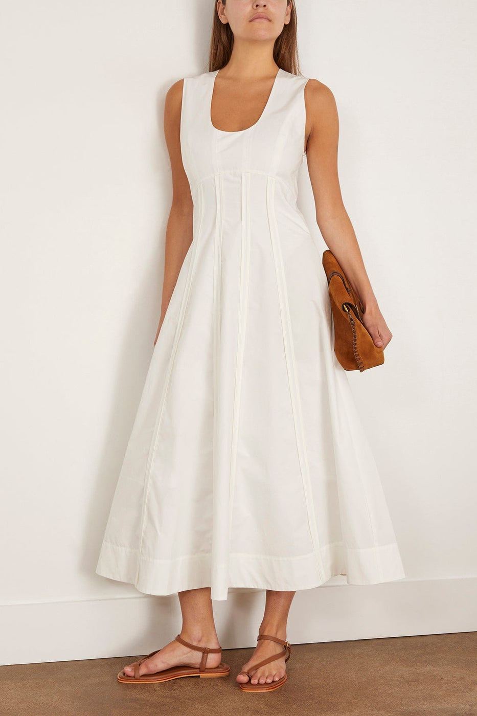 Rohe Casual Dresses Sculptural Waisted Poplin Dress in Optic White Rohe Sculptural Waisted Poplin Dress in Optic White