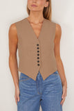 Rohe Tops Shaped Waistcoat in Khaki Rohe Shaped Waistcoat in Khaki
