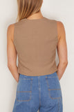 Rohe Tops Shaped Waistcoat in Khaki Rohe Shaped Waistcoat in Khaki