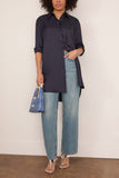 Rohe Signature Elongated Silk Shirt in Night