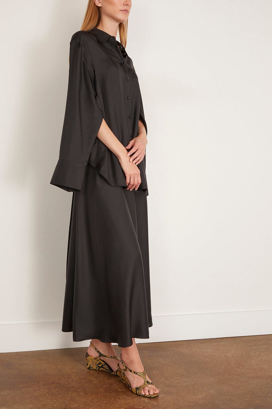 Rohe Silk Gilet-Dress in Black
