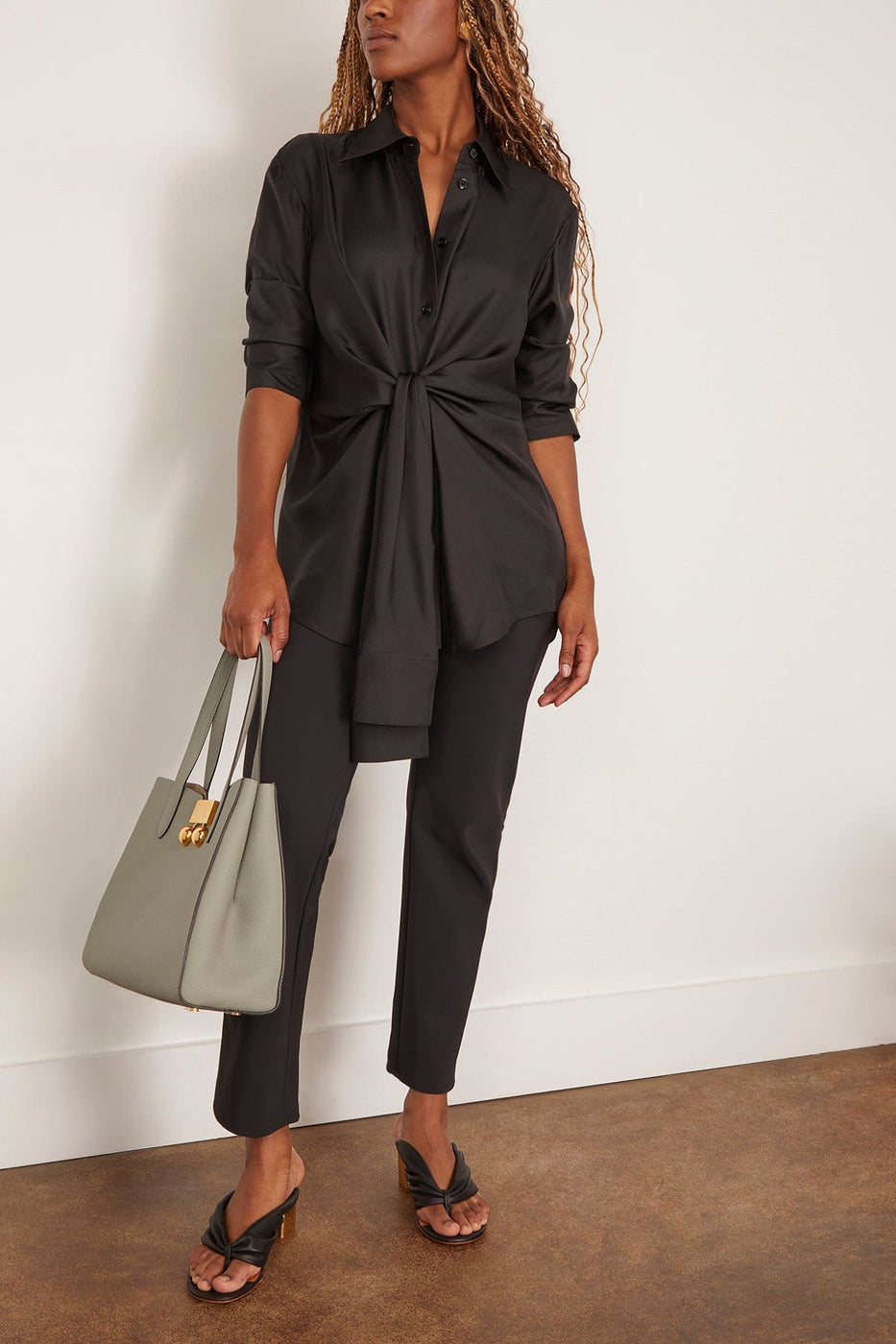 Rohe Silk Knotted Shirt in Black
