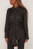 Rohe Silk Knotted Shirt in Black