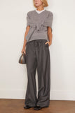 Rohe Sleeve Wrap Jumper in Mid Grey Melange