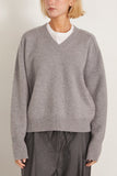 Rohe Sleeve Wrap Jumper in Mid Grey Melange