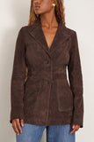 Rohe Suede Cinched Blazer in Dark Chocolate