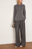 Rohe Waisted Rib Cardigan in Dark Grey Melange